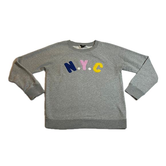 J. Crew Crewneck N.Y.C. Pullover Sweatshirt Size X-Small Preppy Casual City - Picture 1 of 10